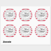 Sticker Rond Sceau de livraison certifié Père Noël Red & White  (Feuille)