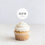 Sticker Rond Sceau de mariage à monogramme élégant moderne pour<br><div class="desc">Sceau de mariage à monogramme élégant moderne pour enveloppe.</div>