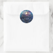 Sticker Rond Sceau de mariage de phase lunaire céleste (Sac)