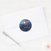 Sticker Rond Sceau de mariage de phase lunaire céleste (Enveloppe)