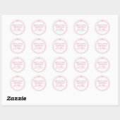 Sticker Rond Sceau de mariage pastel avec nœud coquette rose (Feuille)