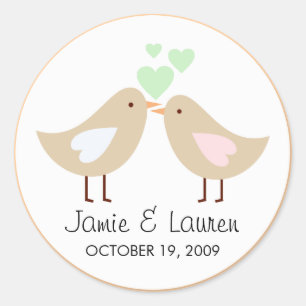 Sticker Rond Sceau de mariage personnalisé Inséparables