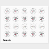Sticker Rond Sceau de mariage Sweet White S'more Love (Feuille)