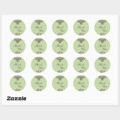 Sticker Rond Sceau de Merci - Vert menthe & Chocolat Brown (Feuille)