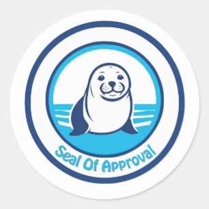Sticker Rond Sceau de pistolet d'homologation : animal marin mi