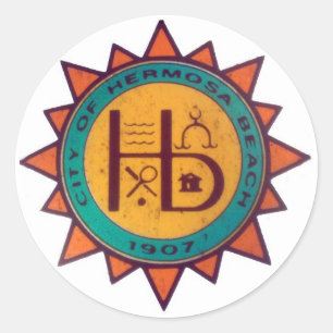 Sticker Rond Sceau de plage d'Hermosa