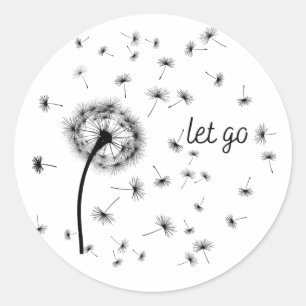 Sticker Rond Sceau de pleine conscience Lâcher prise Écriture P