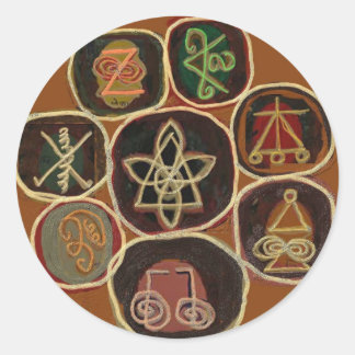 Sticker Rond SCEAU DE SANTÉ : Emblème de Karuna Reiki