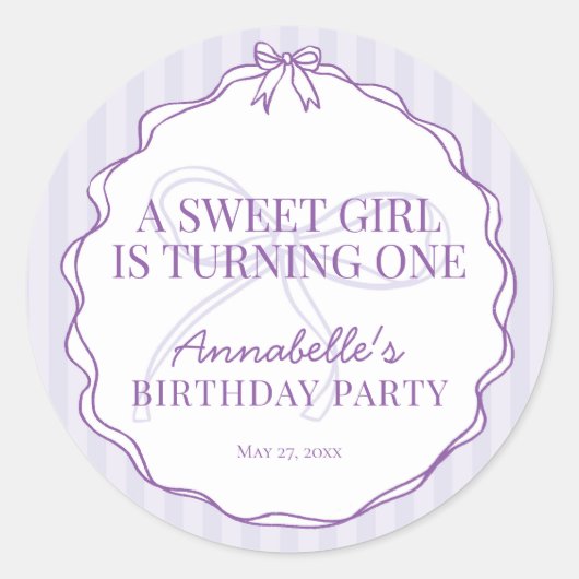 Sticker Rond Sceau de scellement pastel pour invitation d'anniv (Devant)