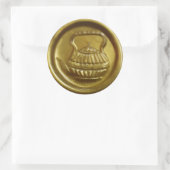 Sticker Rond Sceau de théière de cire d'or (Sac)