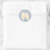 Sticker Rond Sceau de toast mariage Champagne (Sac)