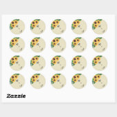 Sticker Rond Sceau de tournesol Mariage rustique (Feuille)