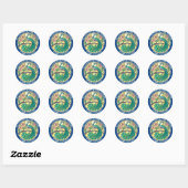Sticker Rond Sceau de Winter Park, Floride (Feuille)