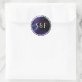 Sticker Rond Sceau d'enveloppe à monogramme de la galaxie viole (Sac)