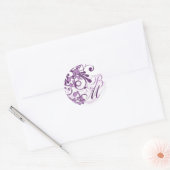 Sticker Rond Sceau d'enveloppe Abstraite violette et blanche (Enveloppe)