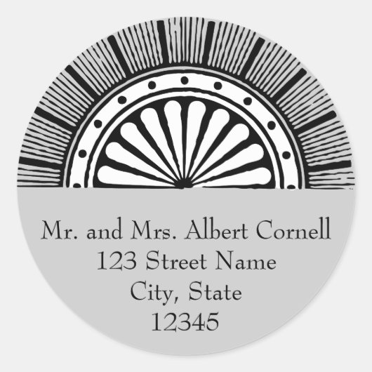 Sticker Rond Sceau d'enveloppe Art déco (Devant)