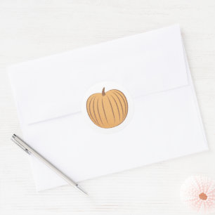 Sticker Rond Sceau d'enveloppe automnal citrouille jaune orange