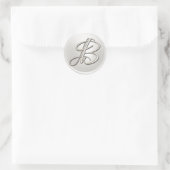 Sticker Rond Sceau d'enveloppe B Monogramme d'argent (Sac)