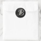 Sticker Rond Sceau d'enveloppe B Monogramme d'argent (Sac)