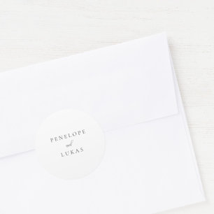 Sticker Rond Sceau d'enveloppe blanc de script classique