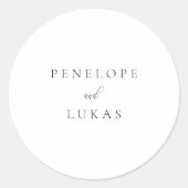 Sticker Rond Sceau d'enveloppe blanc de script classique (Devant)