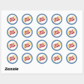 Sticker Rond Sceau d'enveloppe bleu étoile 20 - 1,5 pouces (Feuille)