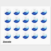 Sticker Rond Sceau d'enveloppe bleu Indigo dans un style modern (Feuille)