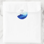 Sticker Rond Sceau d'enveloppe bleu Indigo dans un style modern (Sac)