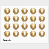 Sticker Rond Sceau d'enveloppe brillant or (Feuille)
