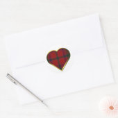 Sticker Rond Sceau d'enveloppe cardiaque plaid Stewart Red (Enveloppe)