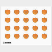 Sticker Rond Sceau d'enveloppe Citrouille d'automne Bold Orange (Feuille)