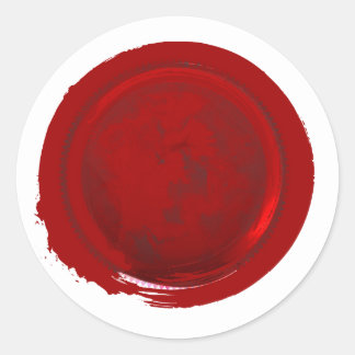 Sticker Rond Sceau d'enveloppe classique en cire rouge