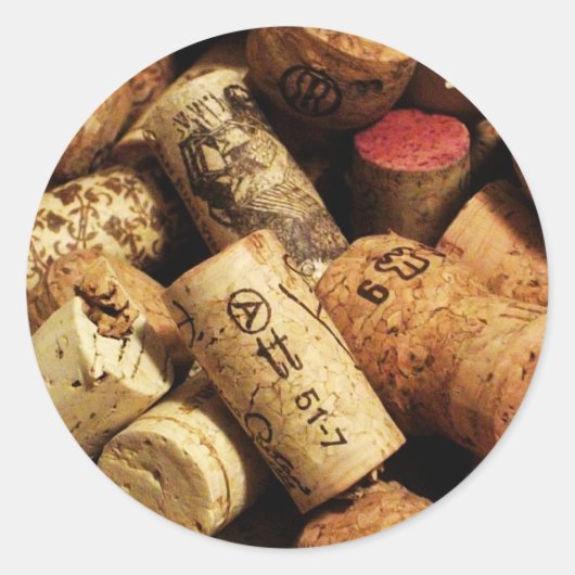 Sticker Rond Sceau d'enveloppe 'Corks' (Devant)