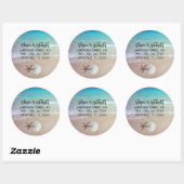 Sticker Rond Sceau d'enveloppe d'adresse de retour Beach Shells (Feuille)