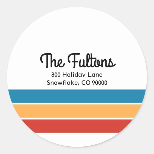 Sticker Rond Sceau d'enveloppe d'adresse de retour joyeux (Devant)