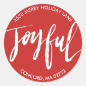 Sticker Rond Sceau d'enveloppe d'adresse moderne Joyful Red Ret (Devant)