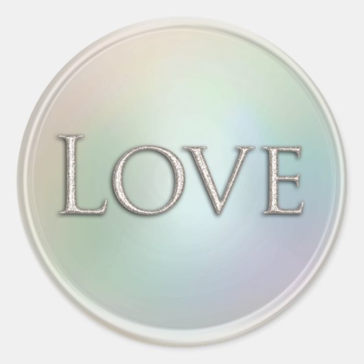 Sticker Rond Sceau d'enveloppe d'amour argent (Devant)