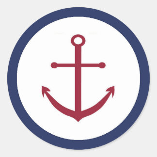 Sticker Rond Sceau d'enveloppe d'Ancre Baby shower nautique