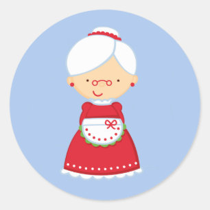 Sticker Rond Sceau d'enveloppe de 20 à 1,5 po Mme Santa Clause