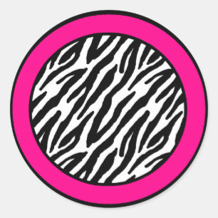 Sticker Rond Sceau d'enveloppe de 20 à 1,5 po rose chaud Zèbre