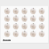 Sticker Rond Sceau d'enveloppe de Baby shower Citrouille Boho b (Feuille)