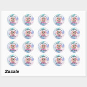 Sticker Rond Sceau d'enveloppe de Baby shower de soirée Dragon  (Feuille)