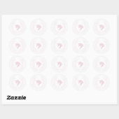 Sticker Rond Sceau d'enveloppe de buste Unicorne rose (Feuille)
