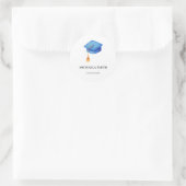 Sticker Rond Sceau d'enveloppe de capuchon bleu clair simple (Sac)