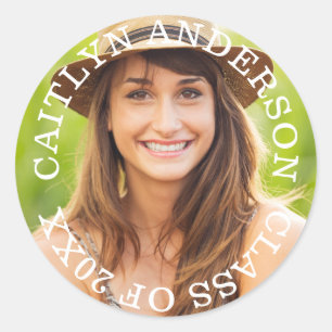 Sticker Rond Sceau d'enveloppe de classe Cercle chic