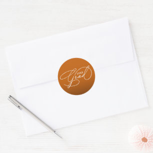 Sticker Rond Sceau d'enveloppe de couleur orange brûlé avec écr