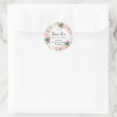 Sticker Rond Sceau d'enveloppe de Faire-part de naissance rose (Sac)