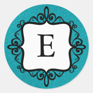 Sticker Rond Sceau d'enveloppe de Faire-part pour bébé Monogram