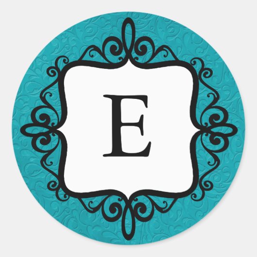 Sticker Rond Sceau d'enveloppe de Faire-part pour bébé Monogram (Devant)