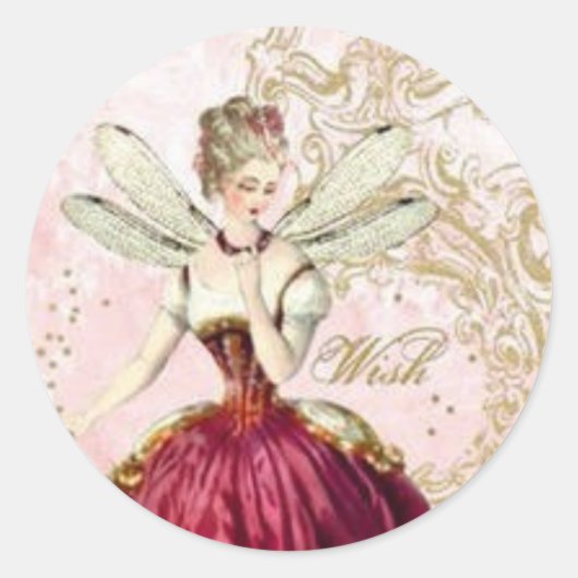Sticker Rond Sceau d'enveloppe de fées (Devant)